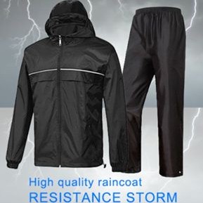 เสื้อกันฝน พรีเมี่ยม ชุดกันฝน กันน้ำ มีแถบสะท้อนแสง เสื้อกันฝนแบบหนา Premium Raincoat Rainsuit