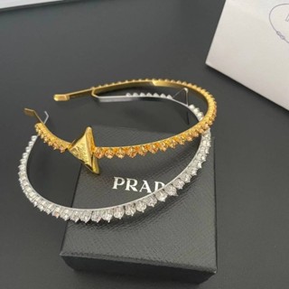 Prada Embellished brass headband 2023