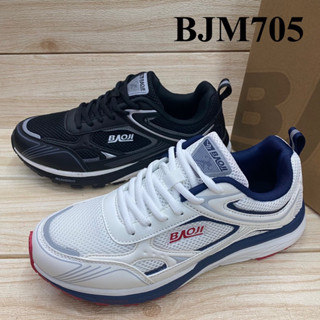 Baoji BJM 705 รองเท้าผ้าใบ (41-45) สีดำ/ขาว สห