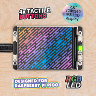 Pico Display Pack 2.0" จอสีแสดงผล RGB สำหรับ Raspberry Pi Pio จาก Pimoroni