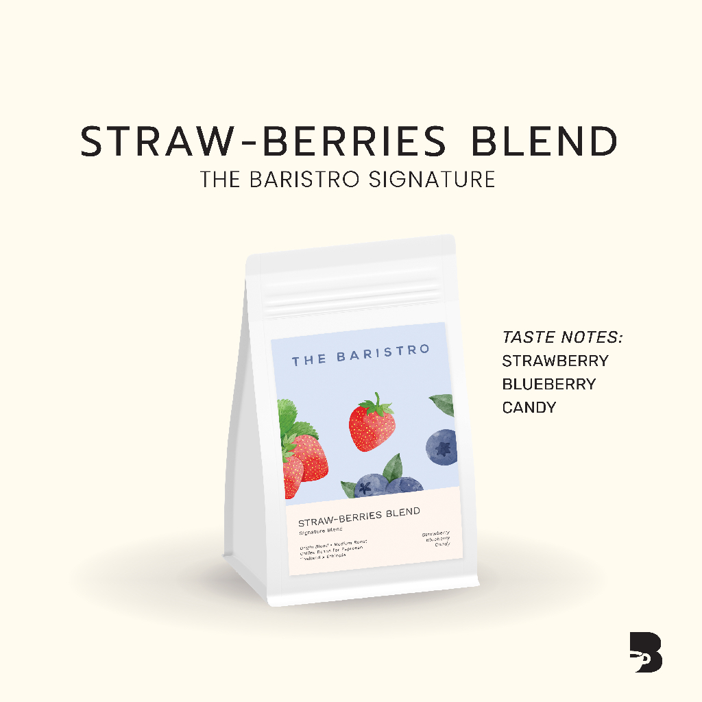 เมล็ดกาแฟ คั่วกลาง - Straw-Berries The Baristro Signature