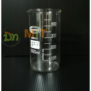 แบบ 10ชิ้น Beaker Tall Form 100ML 250ML 500ML บีกเกอร์แก้ว ทรงสูง(GLASSCO)