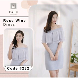 💥Sale 60% 💥งานป้าย FABU BY ARINDA BRAND 🌈 ชื่อสินค้า (Product Title) : Rose Wine Dress  #282 👗