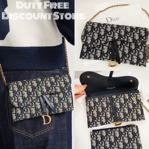 DIOR LONG SADDLE WALLET WITH CHAIN BAG/กระเป๋าโซ่อาน
