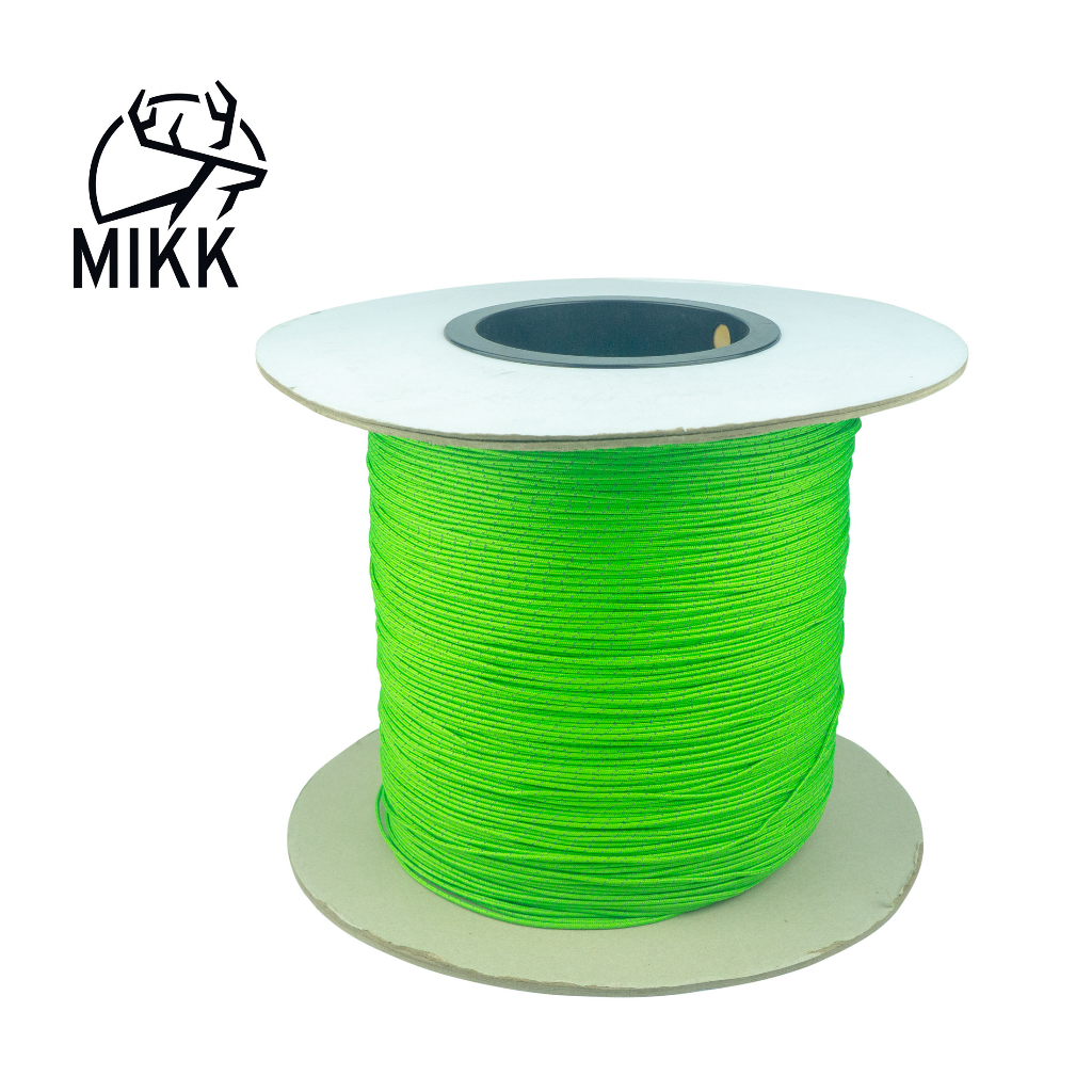 เชือกสะท้อนแสง Mikk Ø 2.1 mm UHMWPE 100% ทั้งแกนและปลอก หนัก 2.3 กรัมต่อเมตร รับแรงได้ 250 Kg