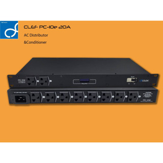 Clef Audio PC-10e เครื่องกรองสัญญาณกระแสไฟ 10 ช่อง พร้อมหน้าจอ LED แสดงไฟ ดิจิตอล 1U ใส่ตู้ RACK ได้ Audio Power distr