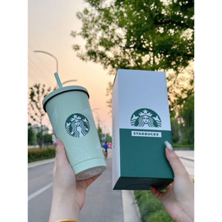 แก้วน้ำ Starbucks สีเขียวพาสเทล✅พร้อมส่งค่ะ✅