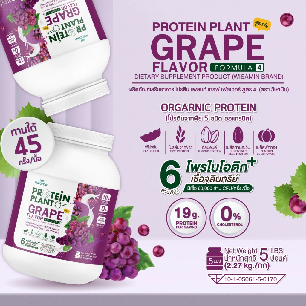 PROTEIN PLANT โปรตีนแพลนท์ สูตร 4 (ปริมาณ 900 กรัม/กระปุก) มี 14 รสชาติ โปรตีนจากพืช 5 ชนิด มีโพรไบโอติกส์ 6 สายพันธุ์ thumbnail 8