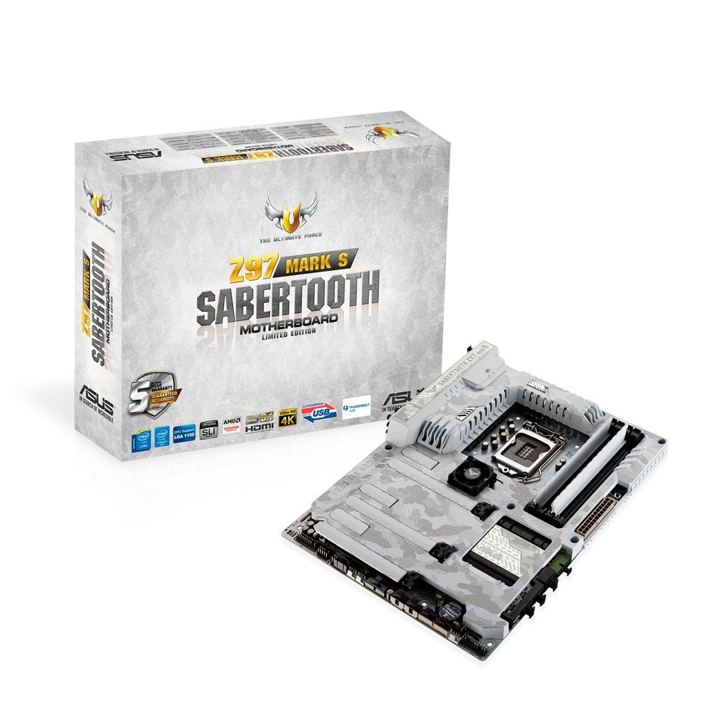 MAINBOARD (เมนบอร์ด) 1150 ASUS TUF SABERTOOTH Z97 MAKR S (WHITE) ตัวท็อป พร้อมส่ง