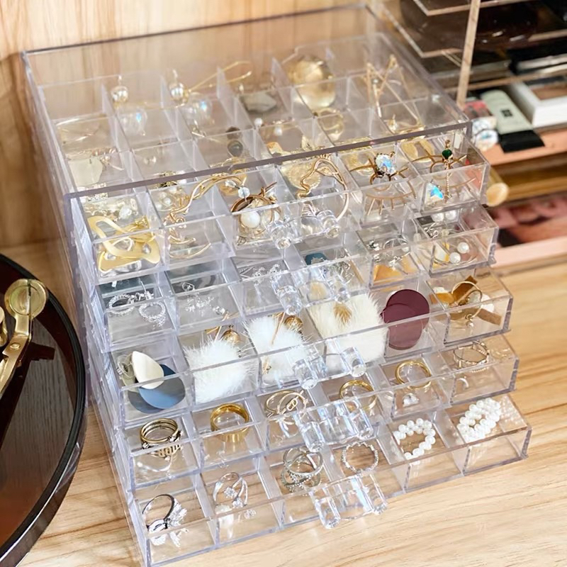 SALEกล่องใส่เครื่องประดับ 120ช่อง 5ชั้น กล่องเก็บเครื่องประดับเล็บ