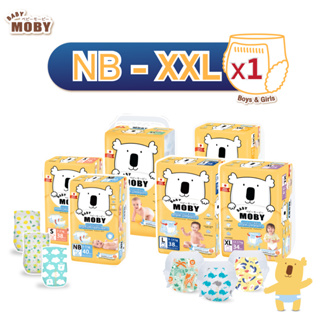 [Baby Moby] เบบี้ โมบี้ ผ้าอ้อมสำเร็จรูป (Size NB ,S, M , L , XL , XXL) Pants Diapers ( 1 เเพ็ค ) แพมเพิส ผ้าอ้อมเด็กสำเร็จรูป ผ้าอ้อมกางเกง ผ้าอ้อมเทป เลือกไซส์ด้านใน