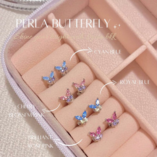 lacia.bkk - Perla butterfly earring ต่างหูผีเสื้อคริสตัล