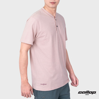 GALLOP : เสื้อยืดคอกระดุม T-SHIRT (Henley neck) รุ่น GT9130 สี Rose - โรส / ราคาปรกติ 790.-