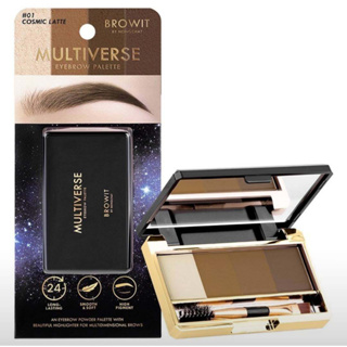 Browit Multiverse Eye Brow Palette มัลติเวิร์สอายบราว เขียนคิ้วฝุ่นและไฮไลท์พาเลท 1G X 4สี