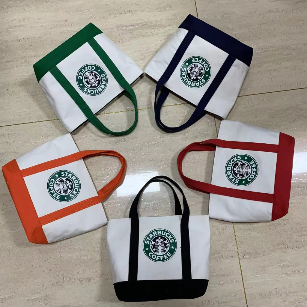 กระเป๋าผ้าแต่งแถบสีพิมพ์ลาย สตาบัค starbuck103 thumbnail 9