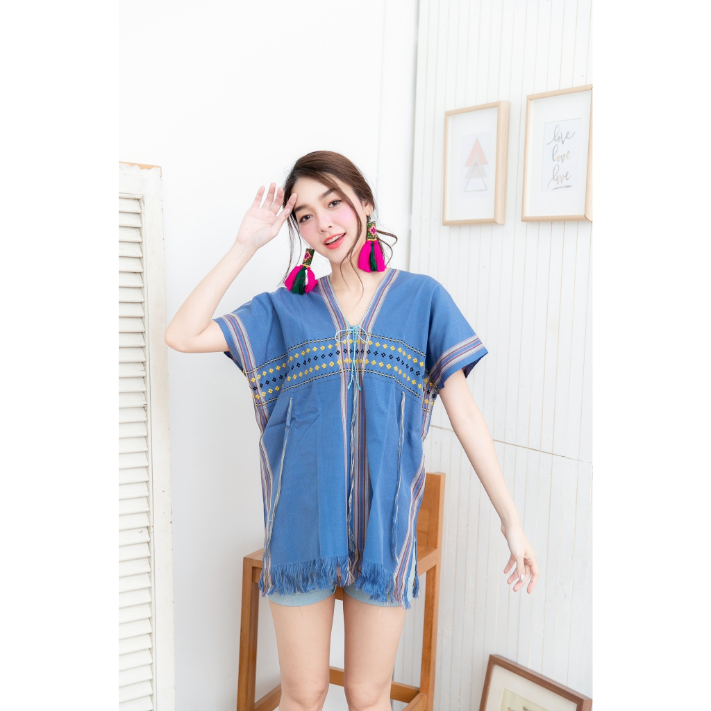 เสื้อกระเหรี่ยงทอมือ✔️เนื้อผ้าดี-ทำจากผ้าฝ้ายทอ100%✔️ซักไม่หด-สีไม่ตก ราคา ถูกที่สุด ดีลบีเคเค แกลเลอรีภาพที่ 2