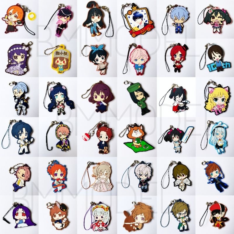 (Set9)​ พวงกุญแจ​สแตรปยางลายการ์ตูน​อนิเมะ​ Anime​  มือ2