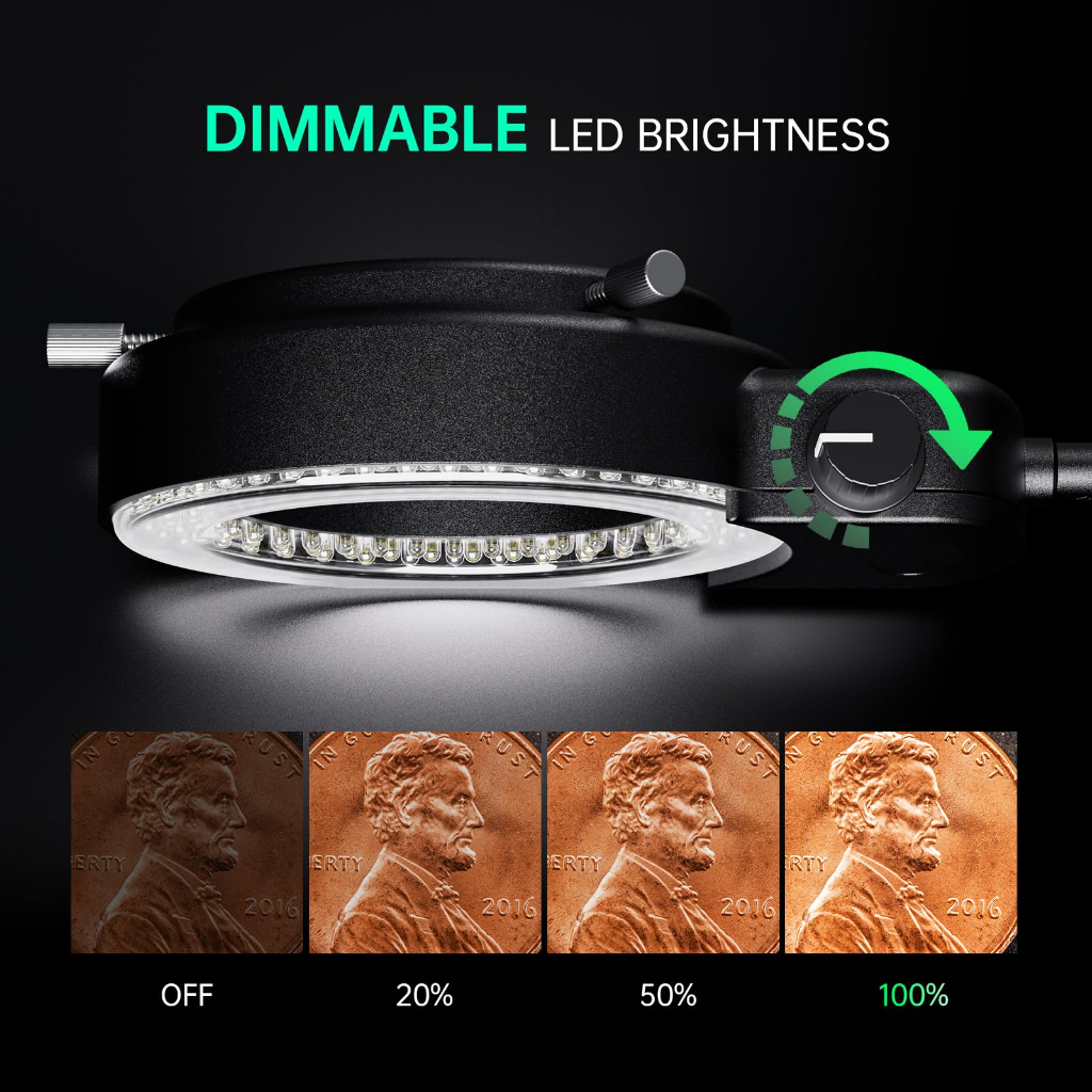 Microscope Illuminator ไฟกล้องจุลทรรศน์ Microscope LED Light อุปกรณ์เสริมกล้องจุลทรรศน์ LED Ring Light for Microscope
