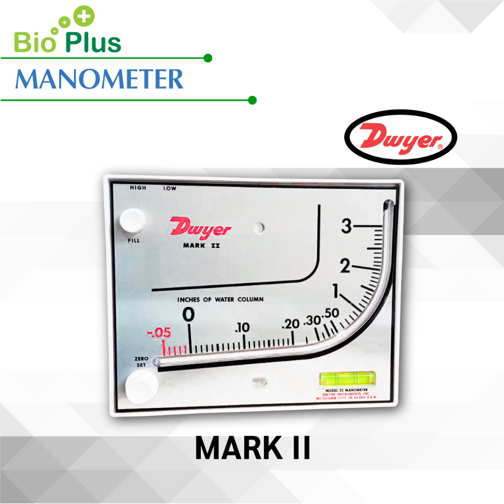 DWYER-Mark II Manometer อุปกรณ์วัดความดัน มาโนมิเตอร์ (ย่านวัด 0-3 นิ้วน้ำ)