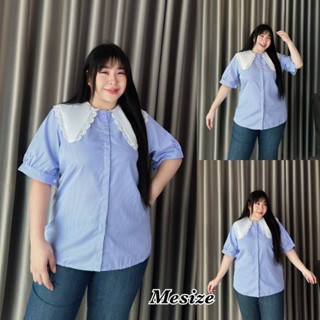 🔥Plussize🔥เสื้อคนอ้วน🔥 S รอบอก(bust) 48”สะโพก(hip) 52”          M รอบอก(bust) 52”สะโพก(hip) 56”