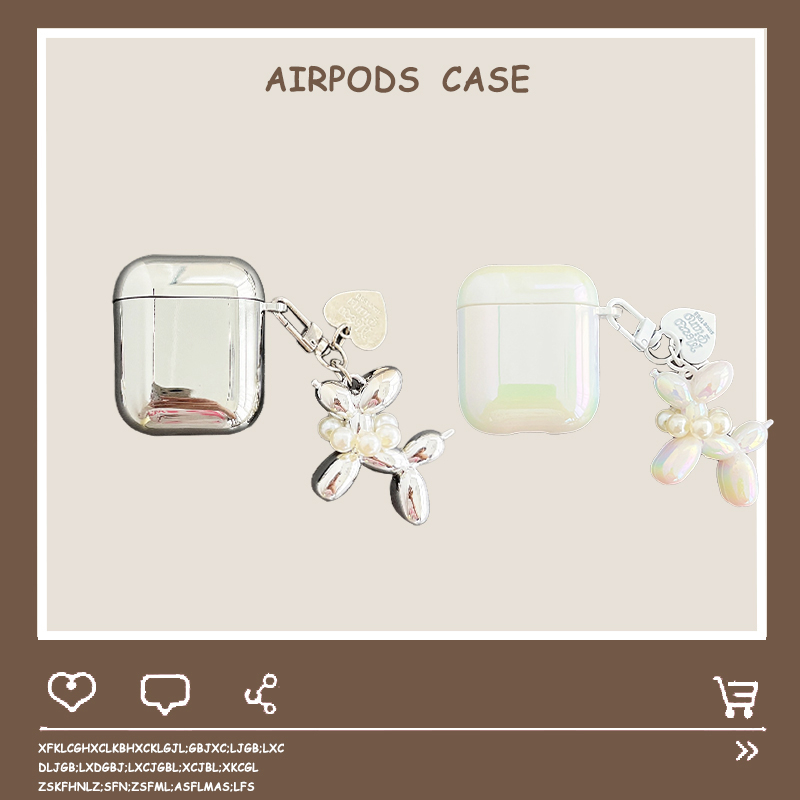 เคสแอร์พอด 3 Case Airpods 3 pro2 case สตรีทแฟชั่น การชุบผิวด้าน สุนัข พร้อมจี้ Airpod 3 pro2 case เคส Airpod 1 gen2 case