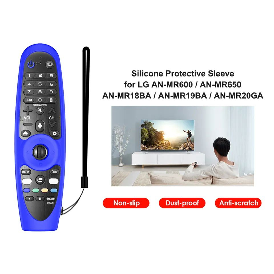เคสรีโมตคอนโทรลทีวีสำหรับ LG 2016-2020 AN-MR600 MR650 MR18BA MR19BA MR20GA Magic Remoเคสซิลิโคนกันกระแทก