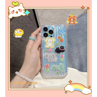 🎁ส่งของขวัญ🎁เคสไอโฟน สำหรับ 11 14 for iPhone Case 13 12 Pro Max น่าสนใจ การ์ตูน สัตว์ กันกระแทก เคสนิ่ม เคสโทรศัพท์