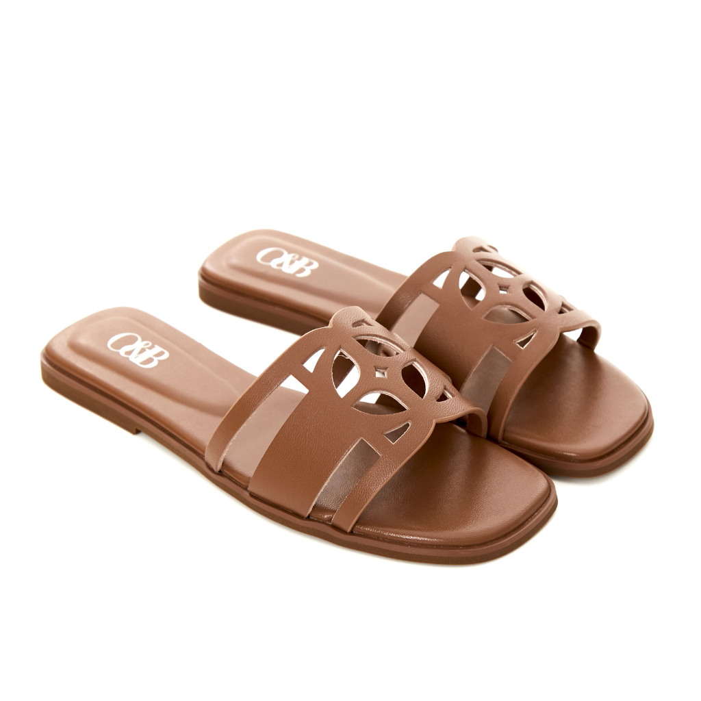 O&B รองเท้าหนังแพะ รุ่น OANDB SANDALS IN EXCLUSIVE BROWN-11148CG00442F_C0BRXX - รูปที่ 2