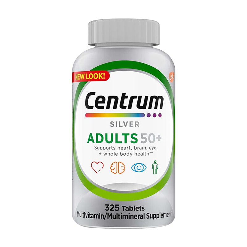 Centrum สหรัฐอเมริกา ผู้ใหญ่ วิตามินรวม แร่ธาตุ ผู้สูงอายุ Silver Adult 50+ Multivitamin 325 Tablets