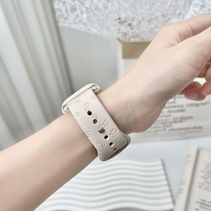 พร้อมส่ง สายนาฬิกา ปั้มลายกระดูก ใช้ได้กับ Smart Watch 8 7 6 5 4 3 2 1 Se Ultra รุ่น Ultra 8 Pro X10