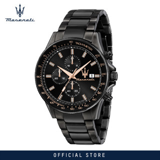 [2 Years Warranty] Maserati Sfida 44mm Black Dial Mens Quartz Watch R8873640011