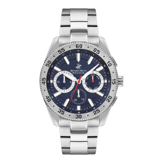 Beverly Hills Polo BP3409X.390 นาฬิกาข้อมือผู้ชาย Chronograph สายสแตนเลส Silver/Blue