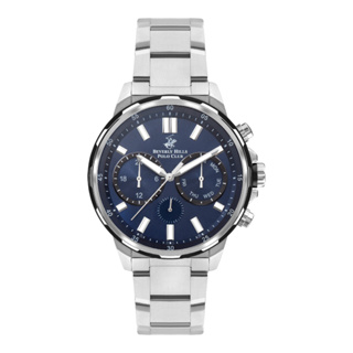 Beverly Hills Polo BP3403X.390 นาฬิกาข้อมือผู้ชาย Chronograph สายสแตนเลส Silver/Blue