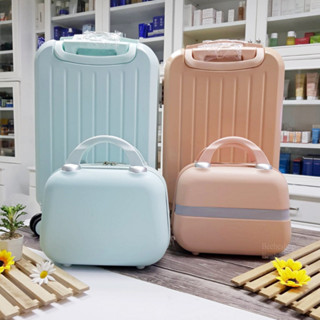 กระเป๋าเดินทางล้อลาก Sweet Luggage ขาดด 20นิ้ว เซ็ตคู่ 2ใบ สีส้มพีช /สีฟ้า