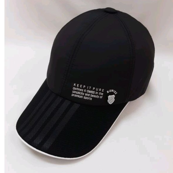 หมวก Kswiss ​sport ป้ายเหล็ก มินิ หายาก นานๆเจอนะ ผ้าร่มสีดำ ปรับสายได้