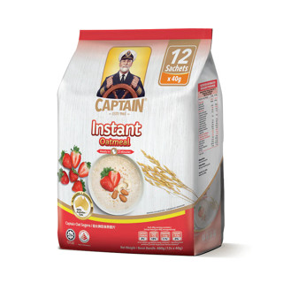 ข้าวโอ๊ต Captain Instant Oatmeal (Sachets) (RED) - Captain Oats   12S X 40G (480 กรัม)