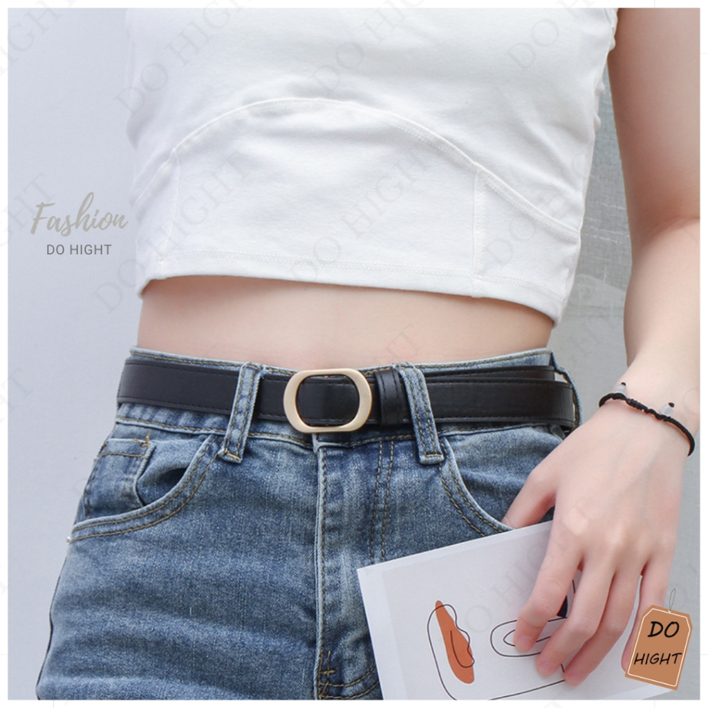 พร้อมส่ง⚡ มีเก็บเงินปลายทาง💸 เข็มขัดแฟชั่น มินิมอล ความยาว 100 ซม. เอว 24-35 นิ้ว หนังPU สไตล์เกาหลี มี3สี : Do hight - รูปที่ 3