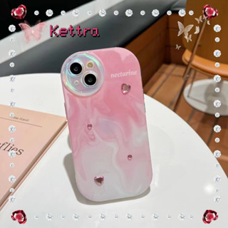 💜Kettra💜ป้องกันการหล่น ขอบเต็ม iPhone 11 14 pro max ไล่ระดับ สีชมพู รุ่นคู่ เรียบง่าย หวานสวย case for iPhone 12 13