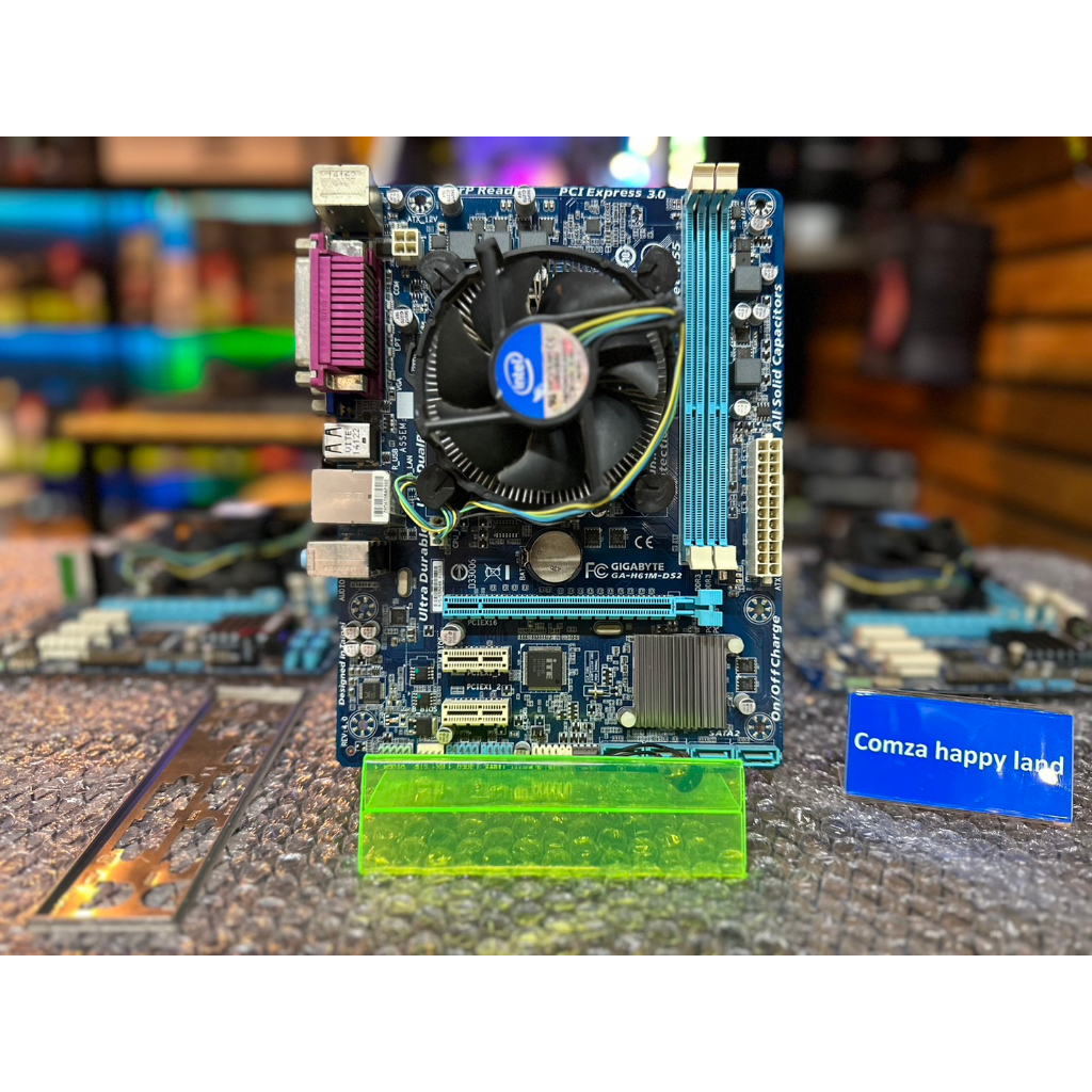 ชุด CPU พร้อมเมนบอร์ดSocket 1155 Gigabyte GA-H61M-DS2 +ฝาหลัง CPU i3/i5/i7 +ซิ้งค์พัดลม พร้อมส่ง