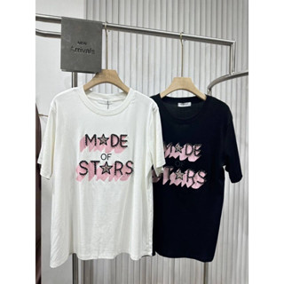 เสื้อยืดติดเพชรดำ Made of Stars✨ป้าย its me basic