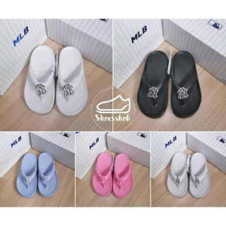 ของแท้  MLB Chunky Bouncer Flip-Flop แตะคีบหลายสี ดำ ฟ้า เทา ขาว ชมพู ป้ายแท็กเกาหลี  🇰🇷