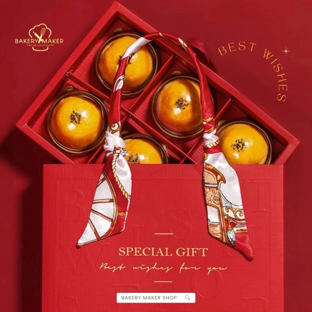 เซ็ทกล่องพร้อมถุงกระดาษ หูหิ้ว 6/8 ช่อง Special Gift ทรงกระเป๋า แดง ปั๊มทอง ปั๊มนูน คริสต์มาส ขนมไหว้พระจันทร์ evergreen