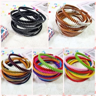 K...คาดผมฟันเลื่อย ฟันปลา 12 ชิ้น (ราคาส่ง)