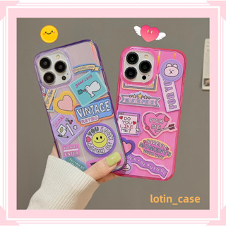 🎁ส่งของขวัญ🎁เคสไอโฟน สำหรับ 11 13 for iPhone Case 14 12 Pro Max น่ารัก ใบหน้าที่ยิ้ม กันกระแทก ปกป้อง เคสโทรศัพท์