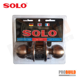 SOLO กุญแจลูกบิดประตูห้องนอน/ห้องทั่วไป รุ่น 94D-86 AC สีรมควัน