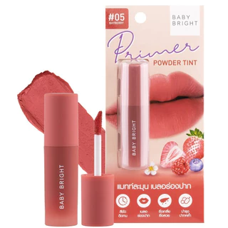 ลิปทินท์เนื้อแป้ง แมทท์นุ่มละมุน Baby bright primer poeder tint แมทละมุน เบลอร่องปาก