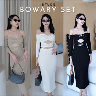 BOWARY SET-ชุดเซ็ท 2 ชิ้น เซ็ทกระโปรงยาว เซ็ทแขนยาวแหวกอก เซ็ทกระโปรง เข็มกลัดเพชร ชุดเข็มกลัดโบว์เพชร INTUON