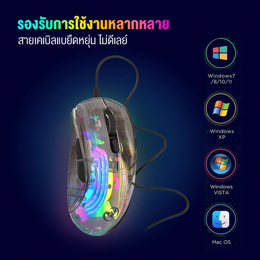 เมาส์ HXSJ X400 Wired Gaming RGB thumbnail 6