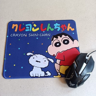 mousepad (mouse pad) แผ่นรองเม้าส์ ทรงเหลี่ยม ขนาด 10x8 นิ้ว เนื้อหนา ลาย ชินจัง shinchan