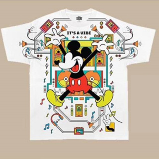 Power 7 Shop เสื้อยืดการ์ตูน ลาย MICKEY MOUSE ลิขสิทธ์แท้ DISNEY ตะเข็บเดี่ยว (MOP-006)